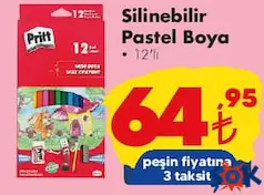 PRİTT SİLİNEBİLİR PASTEL BOYA 12'Lİ fiyat ve kampanya bilgisi